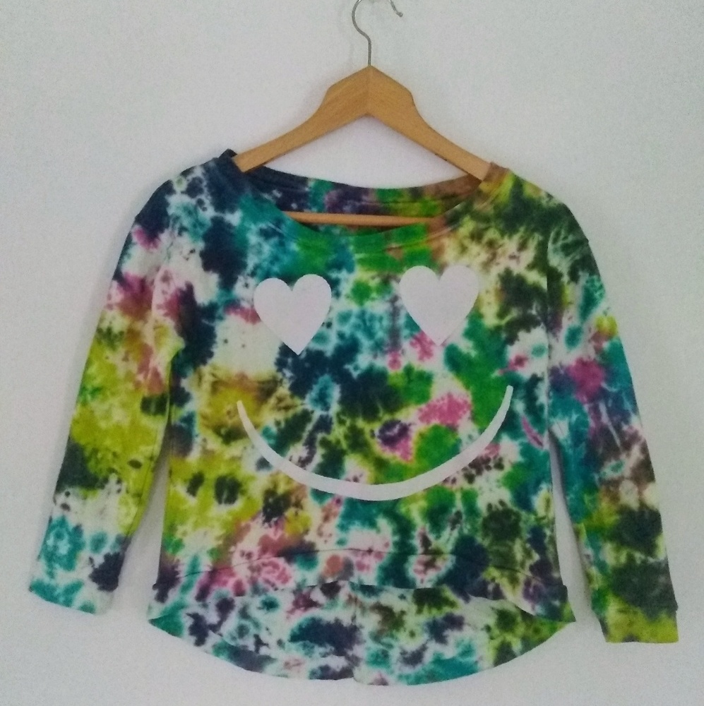 Happy Hippy Tie-dye Festival Cropped Sweater Top